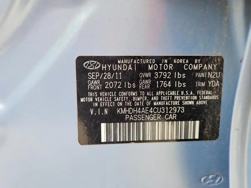 2012 HYUNDAI ELANTRA GLS  