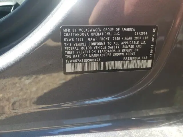 2014 VOLKSWAGEN PASSAT SEL