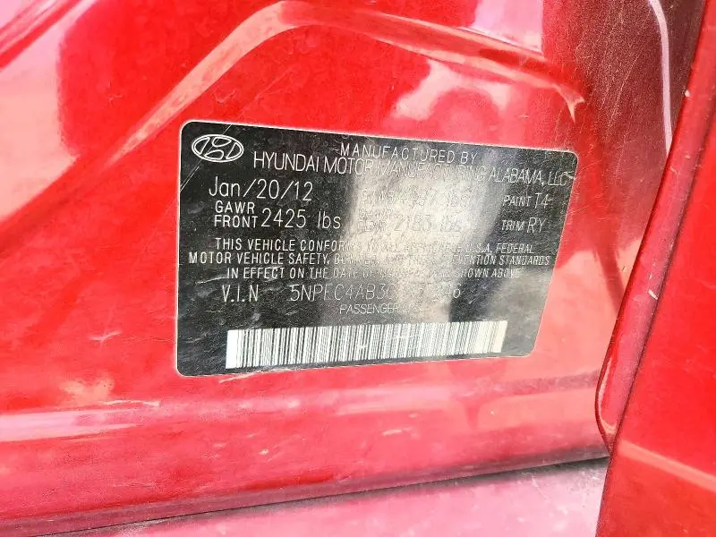 2012 HYUNDAI SONATA SE 2.0T  