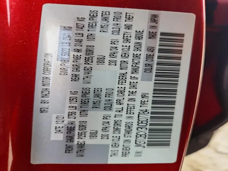 2022 MAZDA CX-9 TOURING  