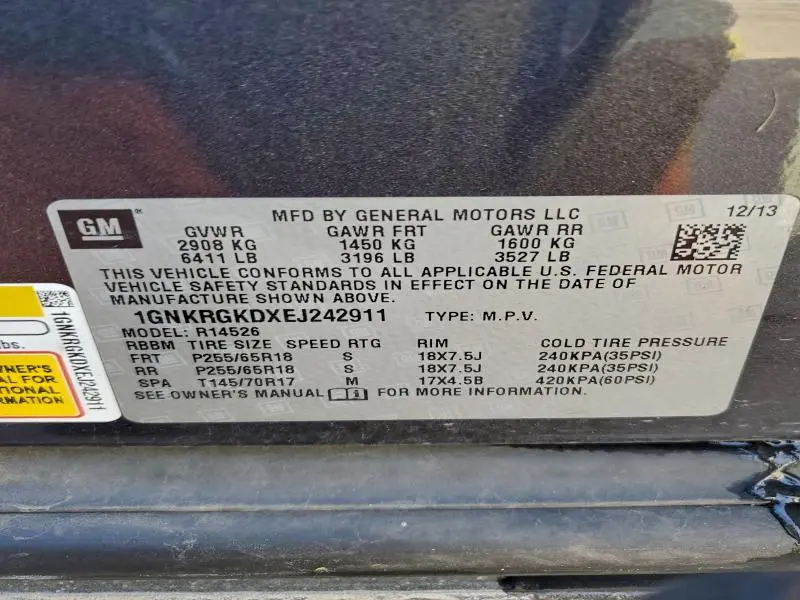 2014 CHEVROLET TRAVERSE LT  