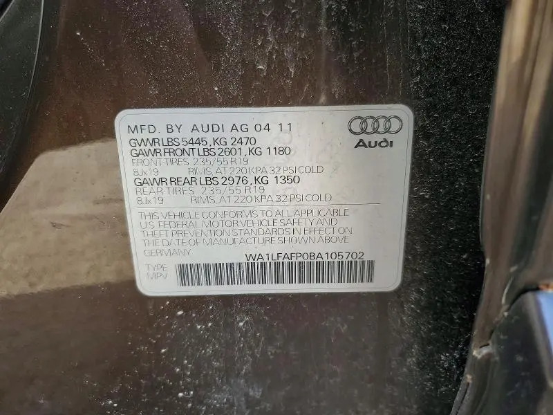 2011 AUDI Q5 PREMIUM PLUS  