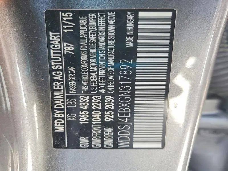 2016 MERCEDES-BENZ CLA 250  