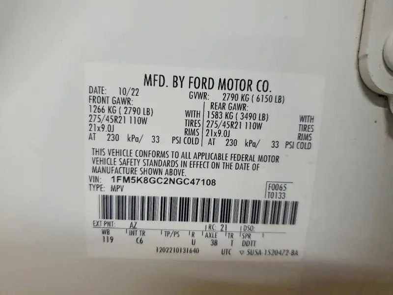 2022 FORD EXPLORER ST  