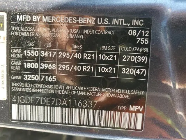 2013 MERCEDES-BENZ GL 550 4MATIC  