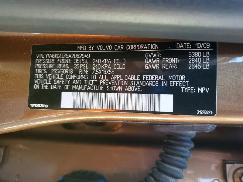 2010 VOLVO XC60 T6  