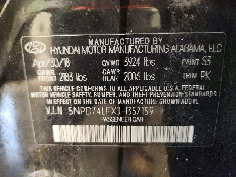 2018 HYUNDAI ELANTRA SE  