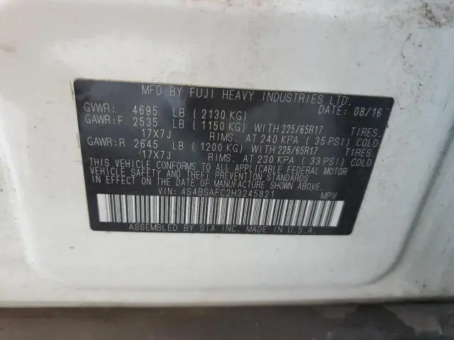 2017 SUBARU OUTBACK 2.5I PREMIUM  