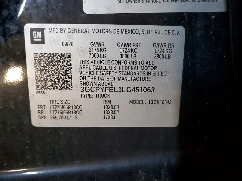 2020 CHEVROLET 1500 PICKU   