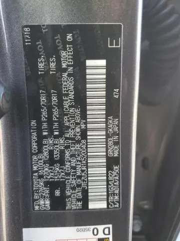 2019 TOYOTA 4RUNNER SR5  