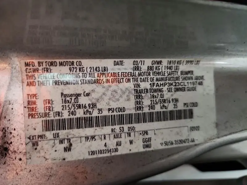 2012 FORD FOCUS SE  