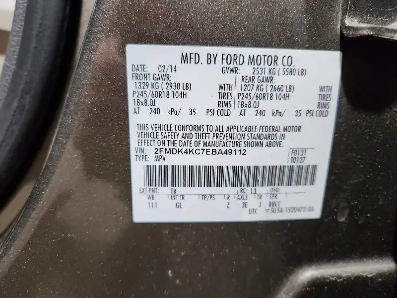 2014 FORD EDGE LIMITED  