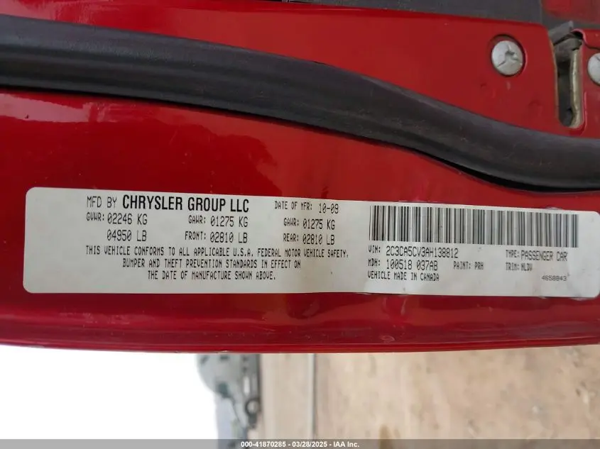 2010 CHRYSLER 300 TOURING/SIGNATURE SERIES/EXECUTIVE SERIES