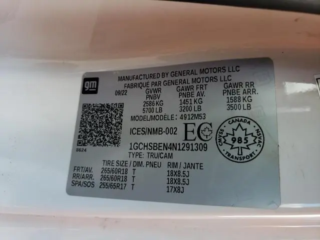 2022 CHEVROLET COLORADO   