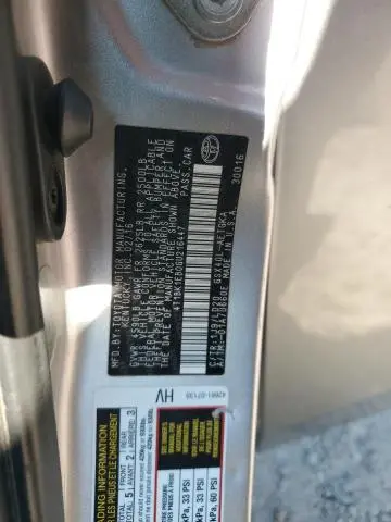 2016 TOYOTA AVALON XLE  