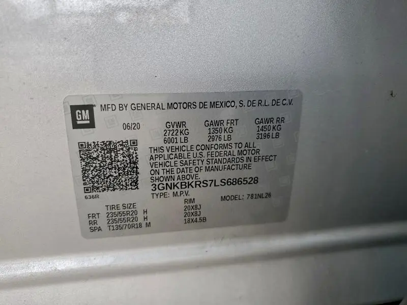 2020 CHEVROLET BLAZER RS  