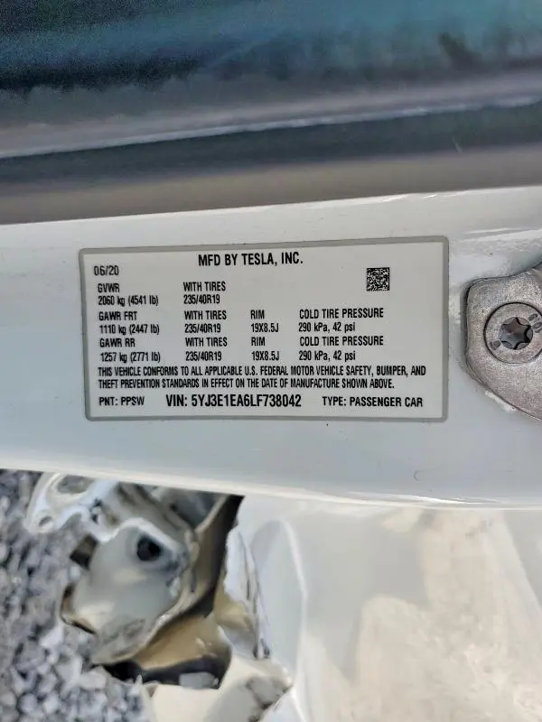 2020 TESLA MODEL 3   