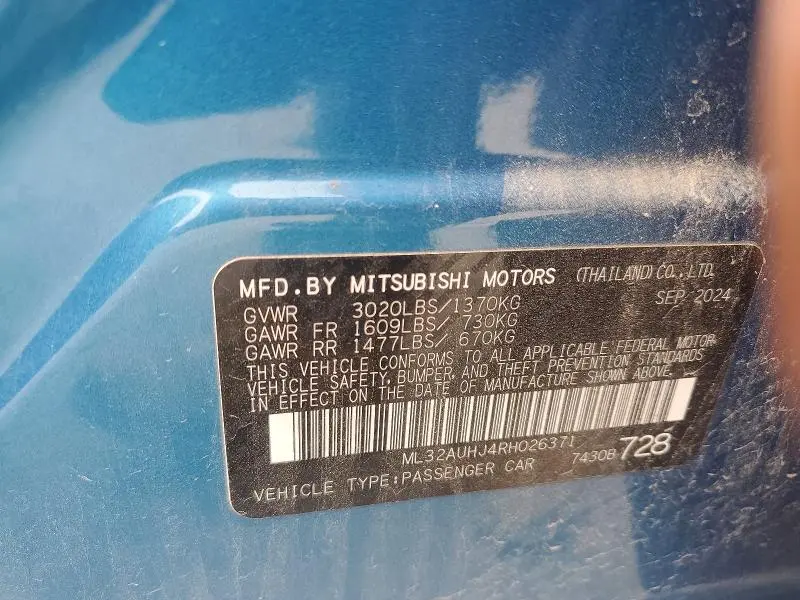2024 MITSUBISHI MIRAGE ES  
