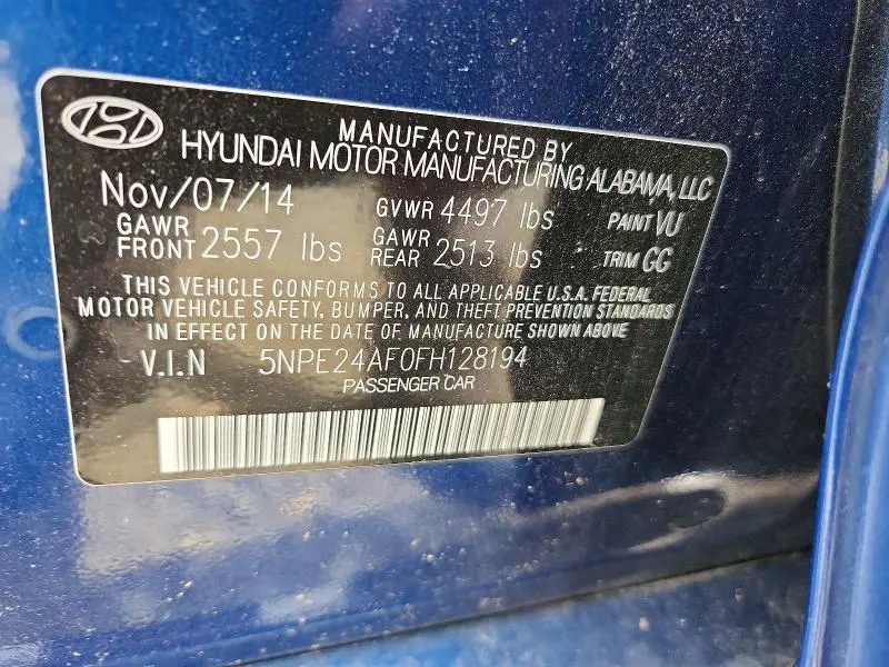 2015 HYUNDAI SONATA SE  
