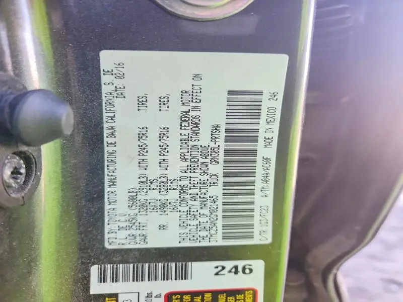 2016 TOYOTA TACOMA DOUBLE CAB  