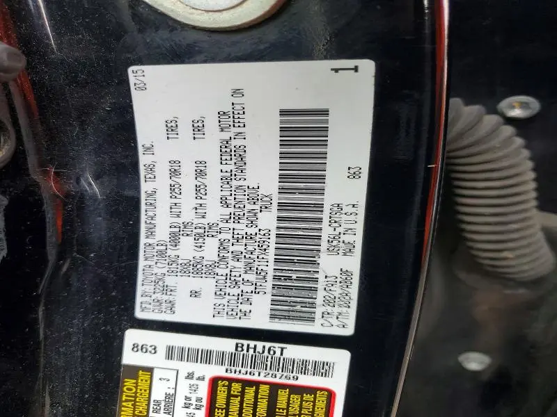 2015 TOYOTA TUNDRA DOUBLE CAB SR  