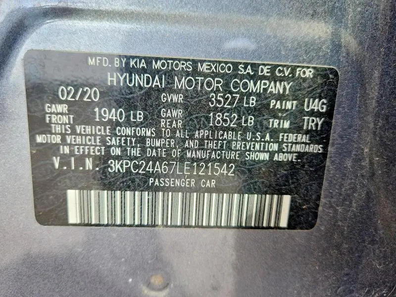 2020 HYUNDAI ACCENT SE  