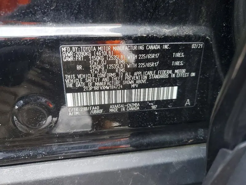 2021 TOYOTA RAV4 XLE  