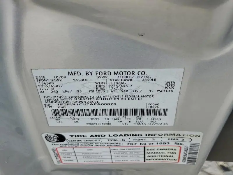 2010 FORD F150 SUPERCREW  