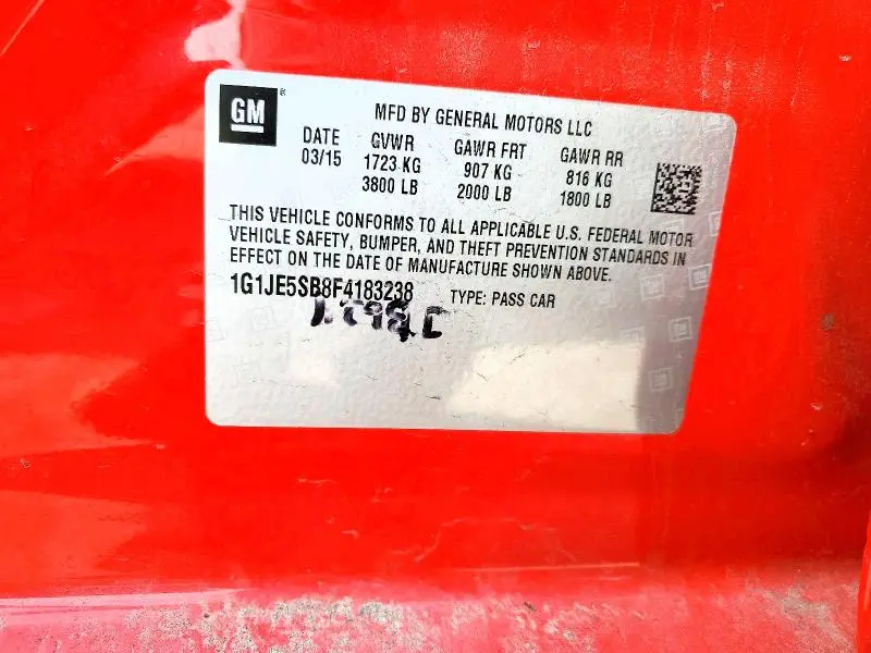 2015 CHEVROLET SONIC LTZ  