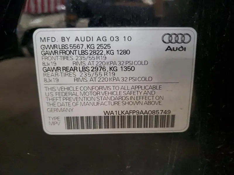 2010 AUDI Q5 PREMIUM PLUS  