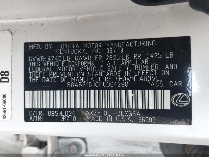 2019 LEXUS ES 300H  
