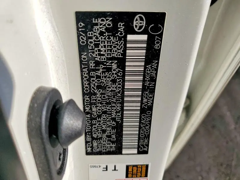 2019 TOYOTA PRIUS XLE AWD-E  