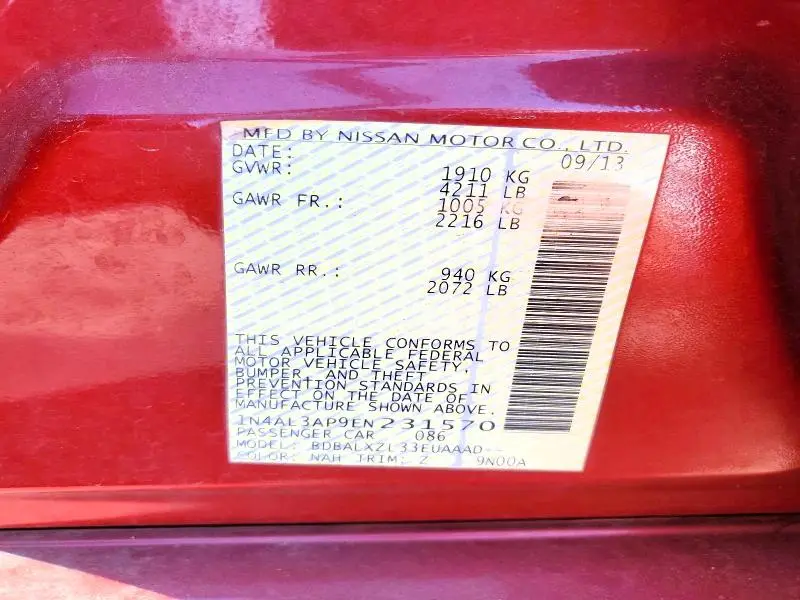 2014 NISSAN ALTIMA 2.5 SL  