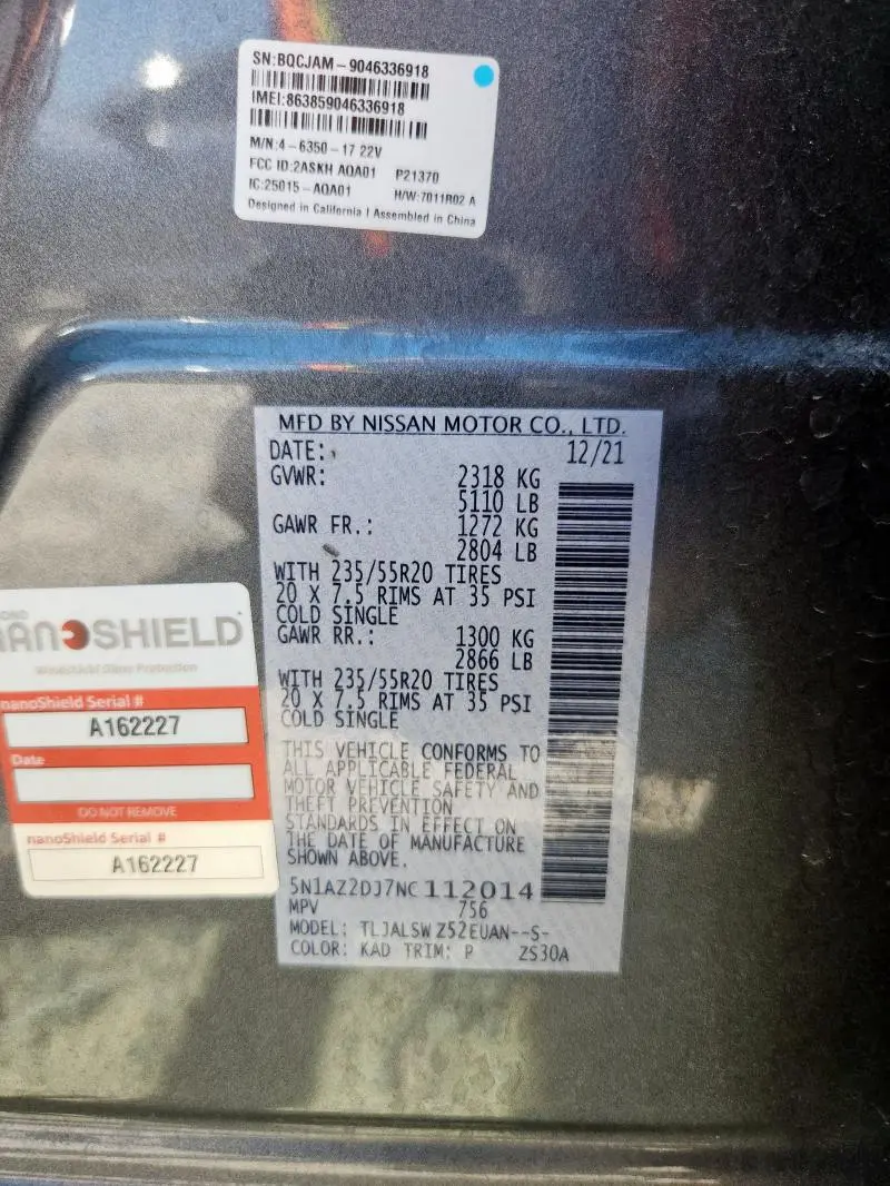 2022 NISSAN MURANO PLATINUM  