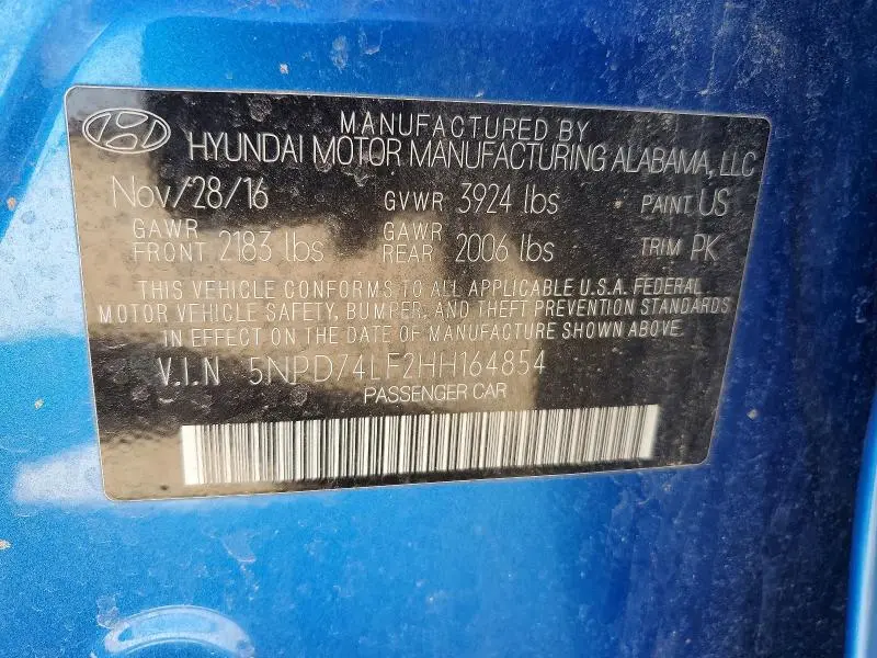 2017 HYUNDAI ELANTRA SE  