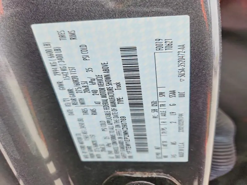 2021 FORD F150 SUPERCREW  