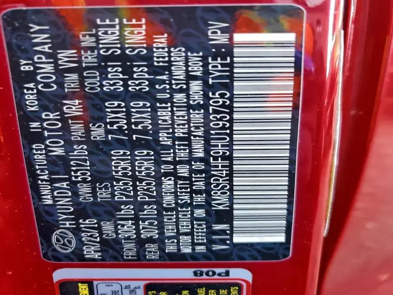 2017 HYUNDAI SANTA FE SE ULTIMATE  