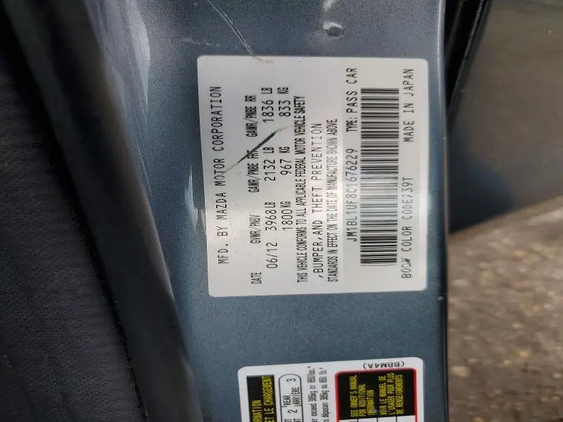 2012 MAZDA 3 I  