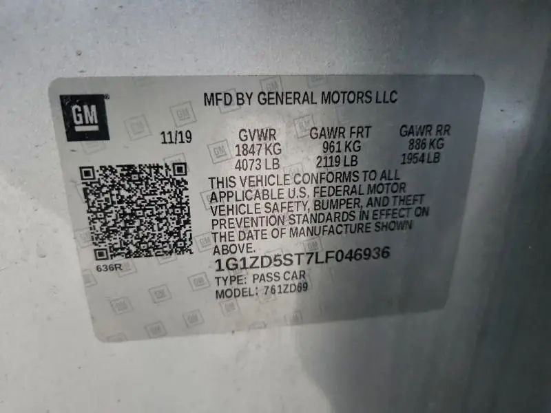 2020 CHEVROLET MALIBU LT  