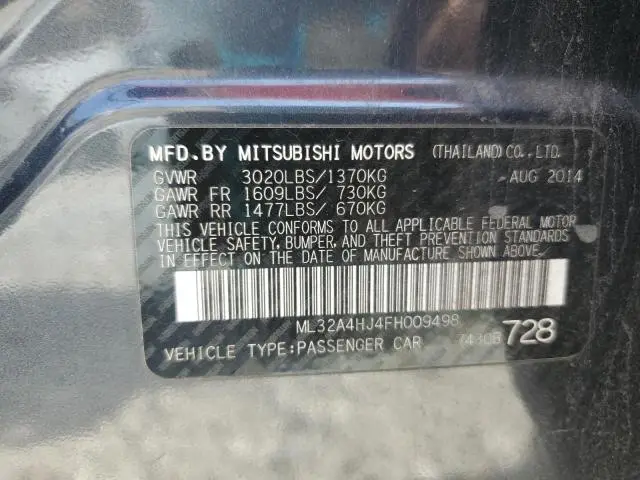 2015 MITSUBISHI MIRAGE ES  