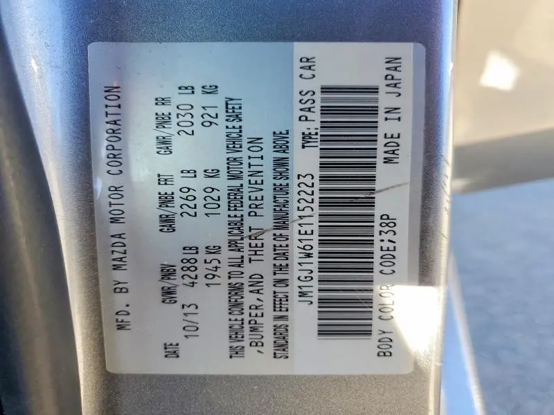 2014 MAZDA 6 GRAND TOURING  