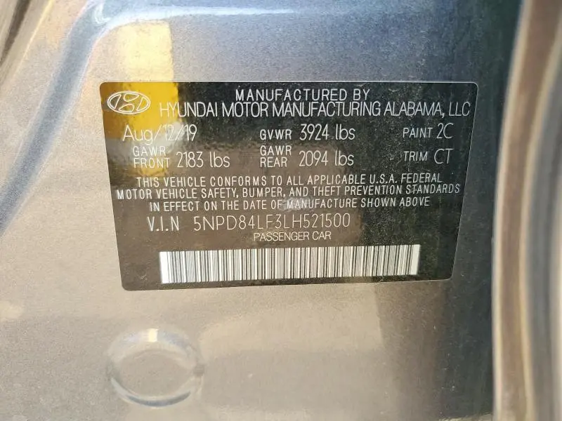 2020 HYUNDAI ELANTRA SEL  