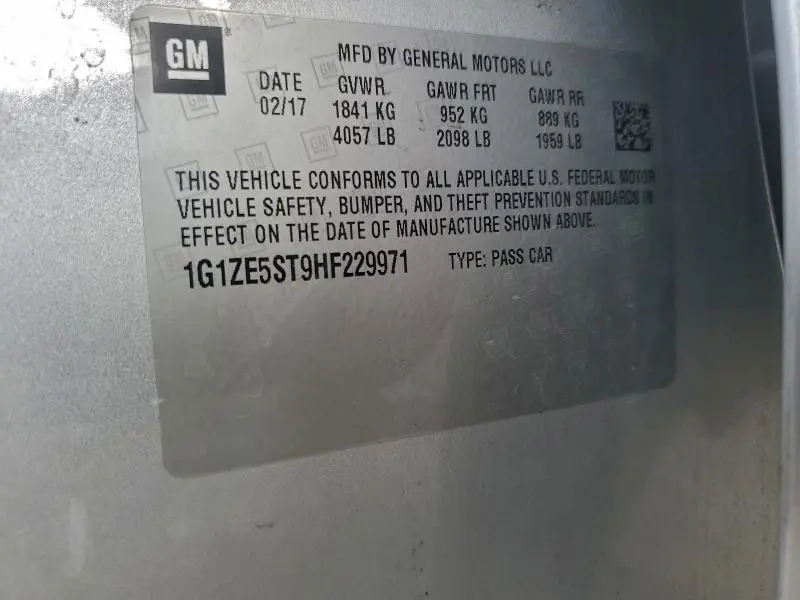2017 CHEVROLET MALIBU LT  