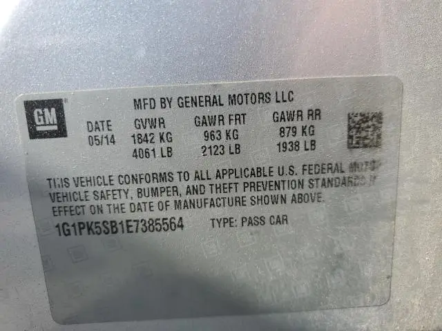 2014 CHEVROLET CRUZE LT