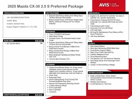 2025 MAZDA CX-30 PREFERRED  