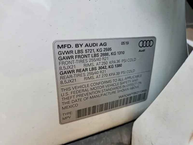 2019 AUDI SQ5 PRESTIGE  