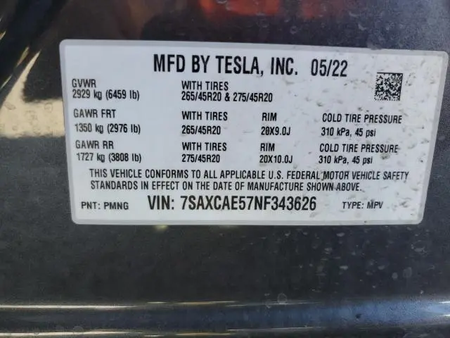 2022 TESLA MODEL X   
