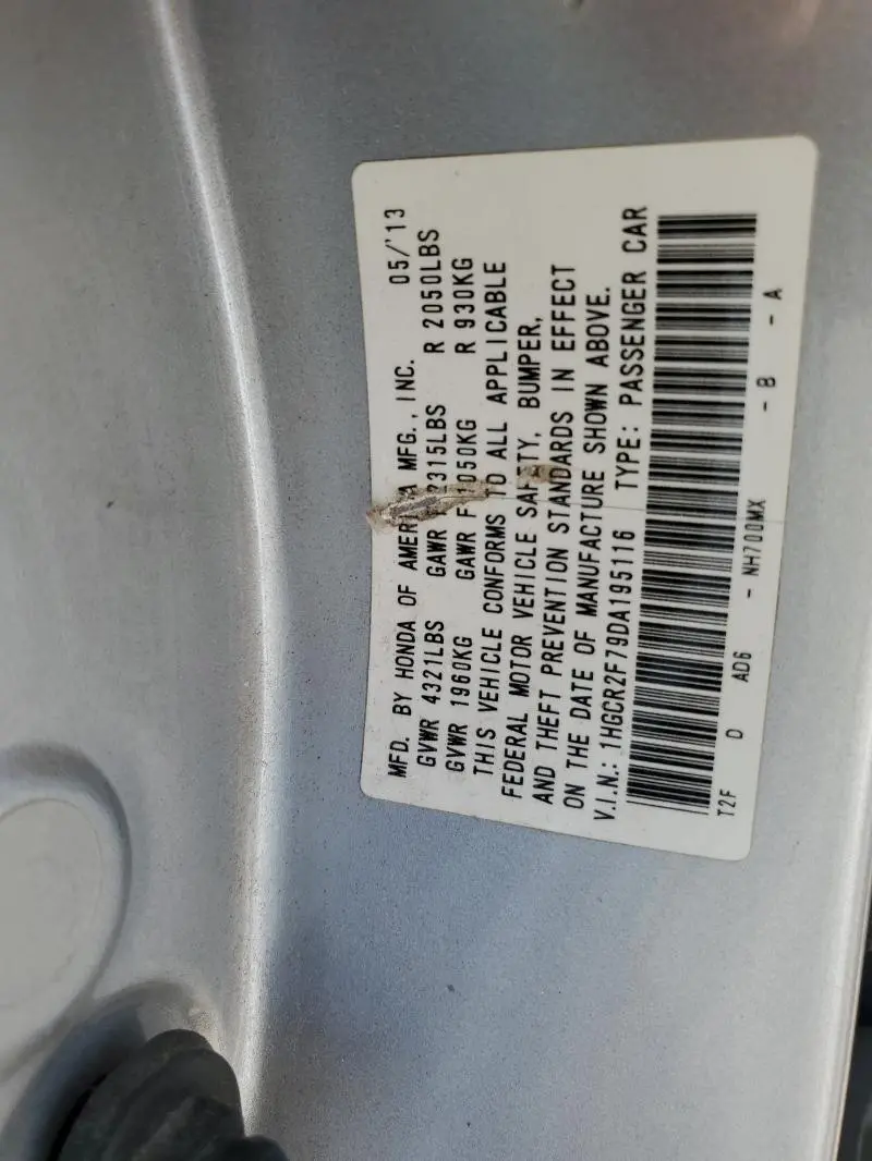 2013 HONDA ACCORD EX