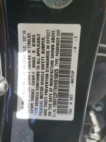 2017 HONDA CIVIC EX  