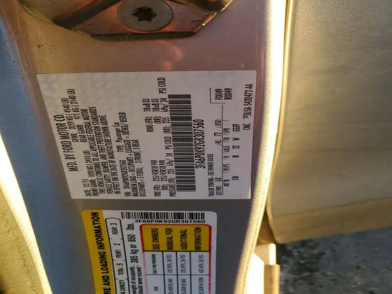 2016 FORD FUSION TITANIUM  